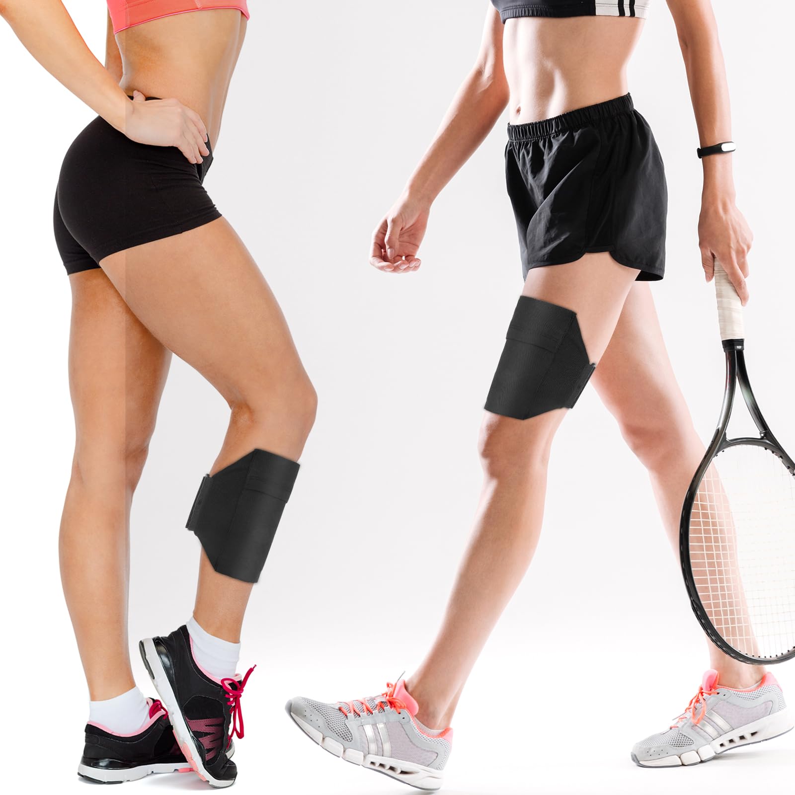 Leg Straps, Black Leg Phone Holder, Adjustable Cellphone Leg-Band For Women And