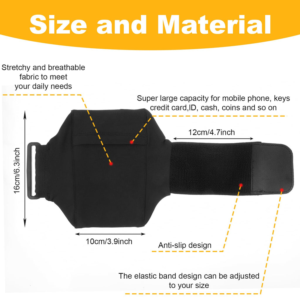 Leg Straps, Black Leg Phone Holder, Adjustable Cellphone Leg-Band For Women And